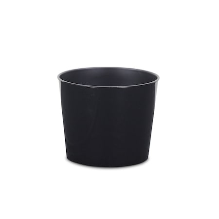 Homeroots 7in Black Recycled Plastic Indoor Outdoor Round Pot Planter 488208