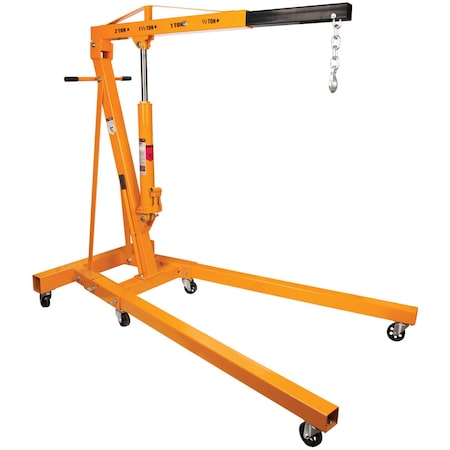 Performance Tool 2 Ton Engine Crane, Folding Legs, 4000 lb Capacity, Adjustable Boom W41029
