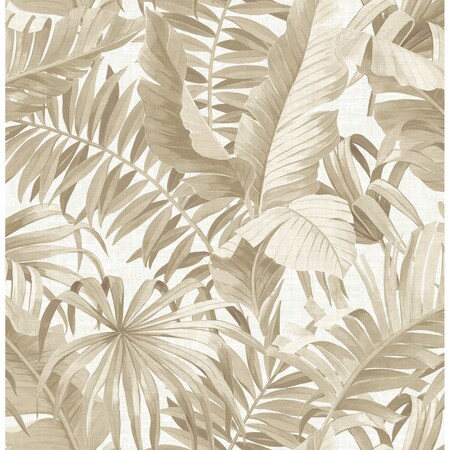 A-Street Prints Alfresco Taupe Palm Leaf Wallpaper 2744-24135