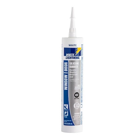 White Lightning Silicone Sealant, 6 " L, 8 " W, White W31110010