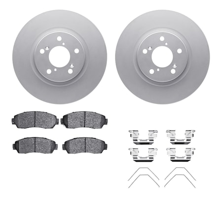 Dynamic Friction Co DFC GEOSPEC Coated Rotors with 5000 Brake Pads - Ceramic and Hardware 4512-59177