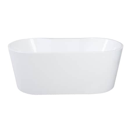 Kingston Brass 66-5/16" Acrylic Oval Double Ended Freestanding Tub with Drain, Glossy White VTDE673223