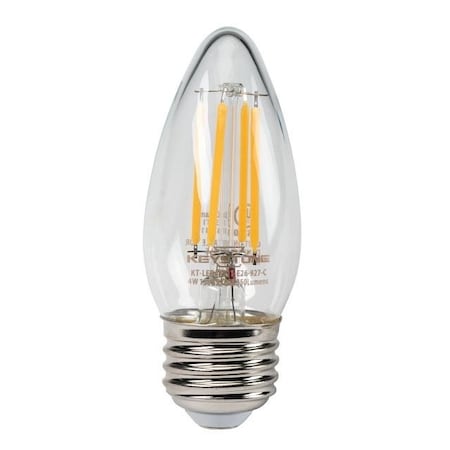 Keystone Straight Tip Chandelier Filament bulb, 40W Equivalent, B11 shape, E26 Medium base, 2700K, 90 CRI , C KT-LED4FB11-E26-927-C