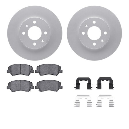 Dynamic Friction Co DFC GEOSPEC Coated Rotors with 5000 Brake Pads - Ceramic and Hardware 4512-03163