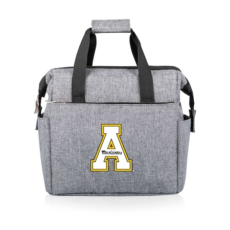 Picnic Time Family Of Brands NCAA App State Mountaineers On The Go Lunch Bag Cooler - Soft Cooler Lunch Box, Heathered Gray 510-00-105-794-0