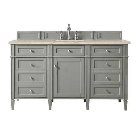 James Martin Vanities Brittany 60" Single Vanity, Urban Gray, w/ 3 CM Tajnar Eclos Top w/FreePower Wireless Charger 650-V60S-UGR-FTJR