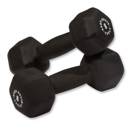 Body-Solid 8 lbs Neoprene Dumbell, Black - Pair BSTND8PR