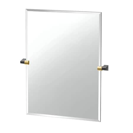 Gatco A-Line 31.5" Frameless Rectangle Mirror, Brass/Matte Black 5679S