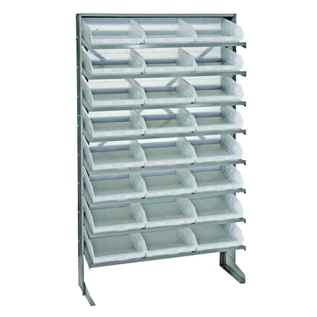 Quantum Storage Systems SINGLE SIDED RACK W/24 BINS CLEAR QPRS-109CL