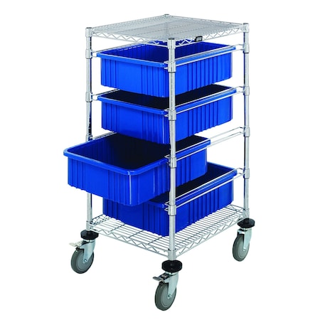 Quantum Storage Systems WIRE RACK CART WITH DG BINS BC212445M3BL