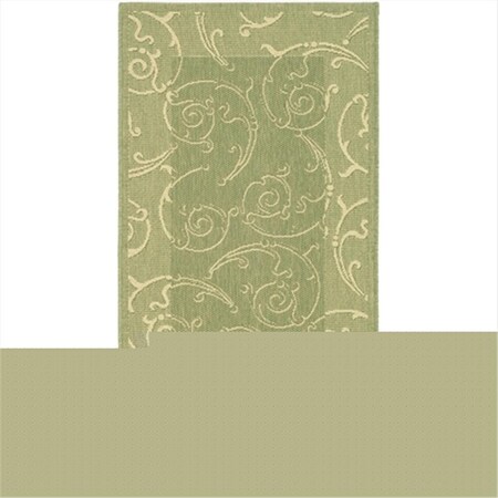 Safavieh 2 Ft. x 3 Ft. - 7 In. Accent- Indoor - Outdoor Courtyard Olive Natural Machine Made Rug CY2665-1E06-2