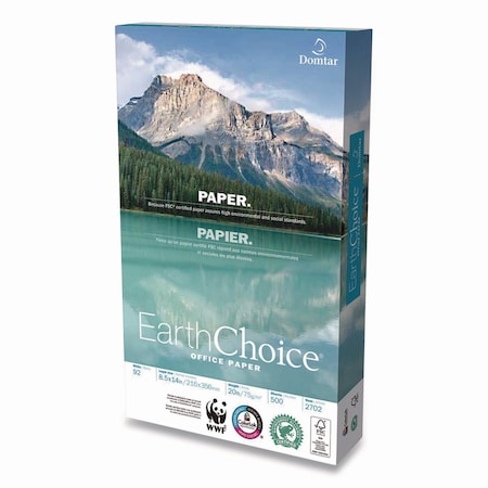 Domtar EarthChoice Office Paper, 92 Bright, 20 lb Bond Weight, 8.5 x 14, White, 500PK 2702