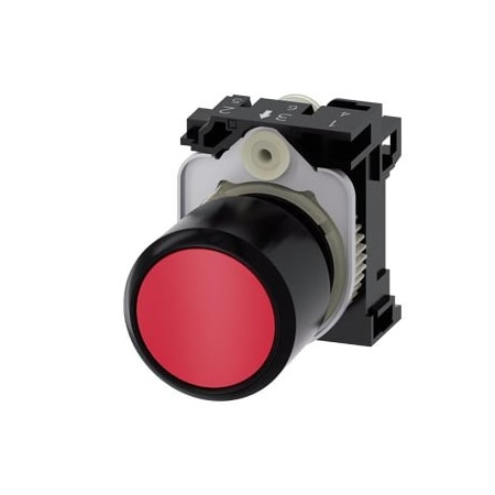 Siemens Pushbutton, compact, with extended stroke 12 mm, 22 mm, round 3SU1200-0EB20-0AA0