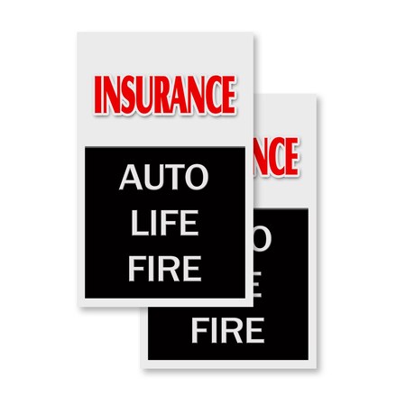 Signmission Insurance Auto Life Fire, Vinyl Decals Only 24 Inch x 36 Inch, Vinyl Decal, 2PK DSB-2436-2PACK-Insurance Auto Life Fire