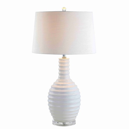 Jonathan Y Dylan 29.5" Ceramic LED Table Lamp, White JYL8020A