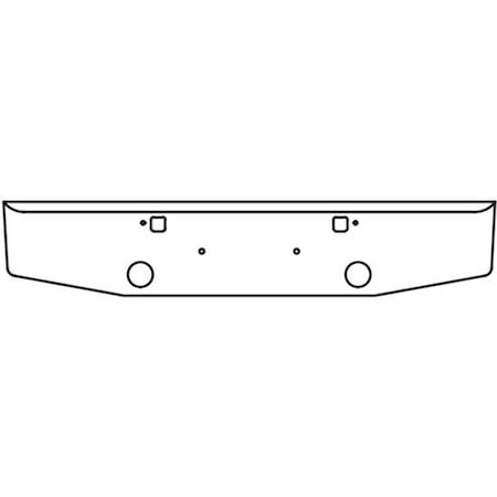 Replacement For Peterbilt 367 Sfa Year 2009 18In Chrome Steel Standard Taper Bumper W/Mount 2 Round