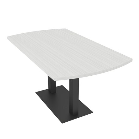 Skutchi Designs Arc Rectangle Meeting Room Table, 36 in W, 60 in L, White HAR-AREC-36x60-DOU.BK-WA7976