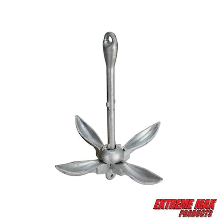 Extreme Max 3006.6659 BoatTector Galvanized Folding/Grapnel Anchor - 5.5 lbs. 3006.6659