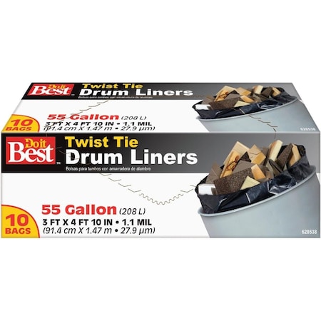 All-Source 55 Gal. Black Drum Liner, 10PK 628538