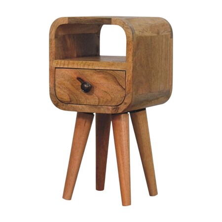 Homeroots 16" Oak Solid Wood Square One Drawer Nightstand 722559