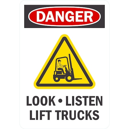 Lyle Look. Listen Lift Trucks (with Graphic), 7x10, Non-Reflective, White G-17215-ND_7x10