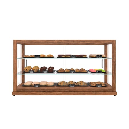 Koolmore 44 In. Artisan Wooden Bakery Display Horizontal Case 9 Cu ft, Dark color KM-BDW-44D