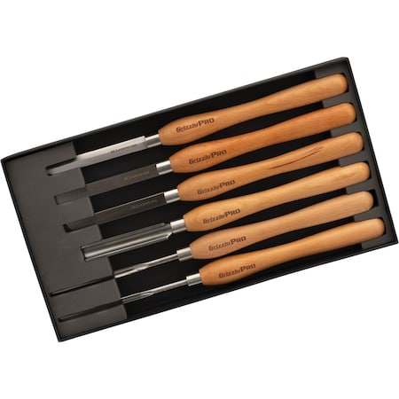Grizzly Pro 6-Pc. M2 Cryo Lathe Tool Set, Shaping & Contours T34155