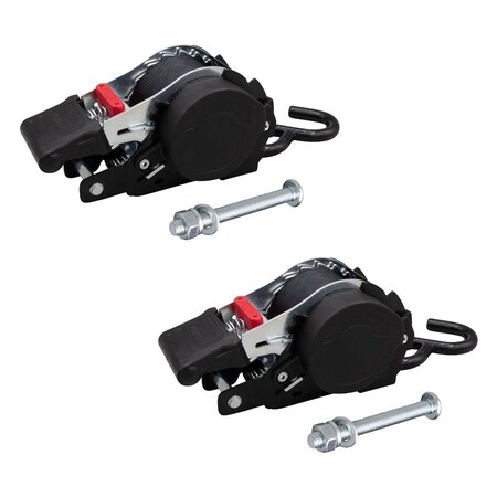 Mytee Products (2 Pack) 1in x 10ft Retractable Ratchet Straps w/ Coated S Hook, Bolt On W/ Fas..., 2PK RS106R-BOx2