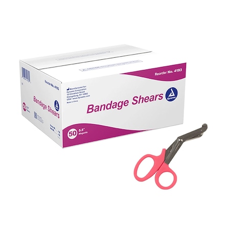 Dynarex Bandage Shears, 5.5", Magenta/Pink, 50PK 4193-BX