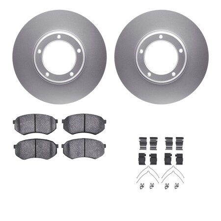 Dynamic Friction Co DFC GEOSPEC Coated Rotor- Heavy Duty Brake Pad includes Hardware 4412-76004
