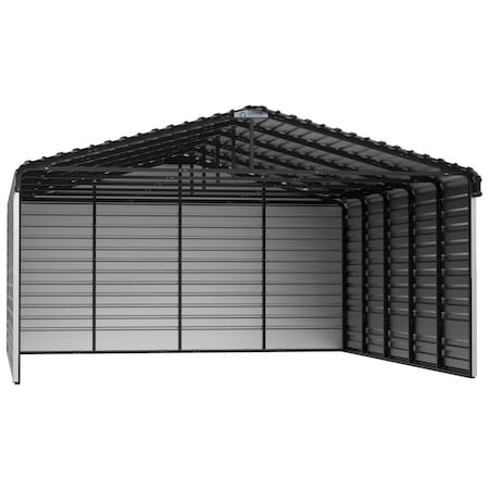 Arrow Storage Products 20 x 24 x 9 ft Eggshell Steel Carport with 3 Wall Kits CPH202409ECL3
