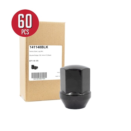 Coyote Wheel Accessories LUG NUTS, Carbon Steel, 1.36 in, 60 Degree Conical 141148BLK