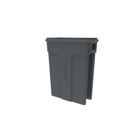 Toter 23 Gallon Slimline Rectangular Trash Can, Dark Cool Gray SL023-00125