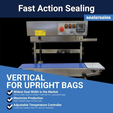 Sealer Sales Horizontal w Vertical Kit Band Sealer Embossing, Right Feed, 30mm Seal Width CBS-880II-30mm