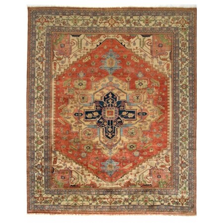 Pasargad rst-nvy 4 ft. 1 in. x 6 ft. 2 in. Serapi Collection Hand-Knotted Wool Area Rug PB-10B 4x6