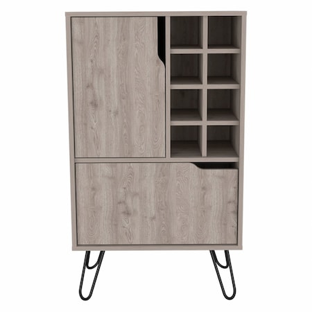 Homeroots Light Gray Bar Cabinet with Two Door Panels 473307