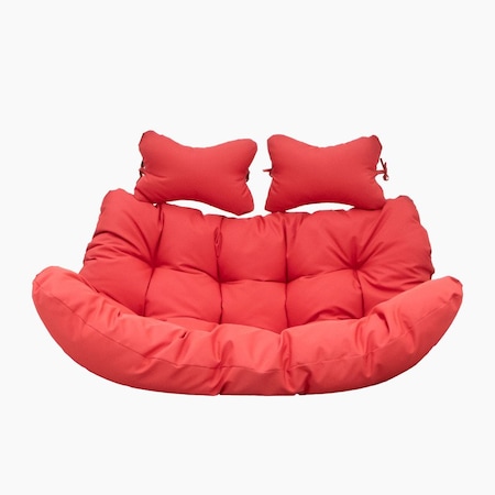 Leisuremod 2-Person Hanging Egg Chair Cushion, Weather-Resistant, Headrest & Zippered Cover ES52C-R