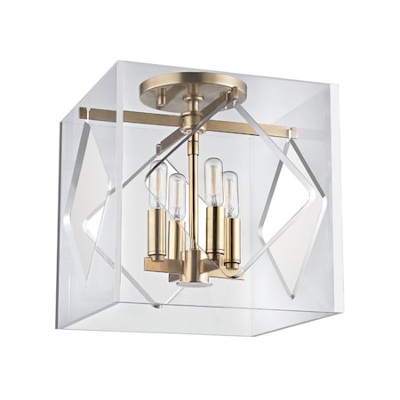 Hudson Valley Lighting Travis 4 Light Semi Flush 12 In. Aged Brass 5912F-AGB