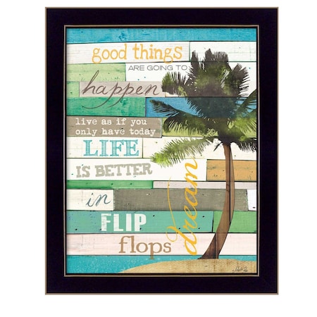 Homeroots Good Things 2 Black Framed Print Wall Art 405172