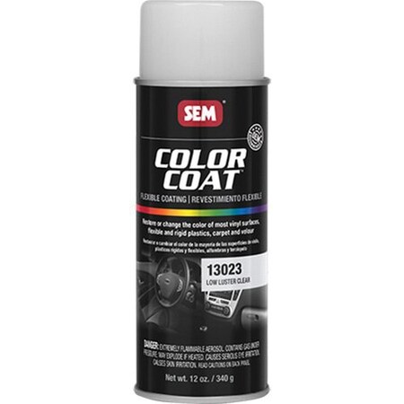 Sem Color Coat Flexible Coating, 16 oz Aerosol Can, Low Luster Clear, 24 hr Curing, Aerosol 13023