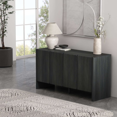 Manhattan Comfort Linda 60in Sideboard in Charcoal Gray SB008-GY