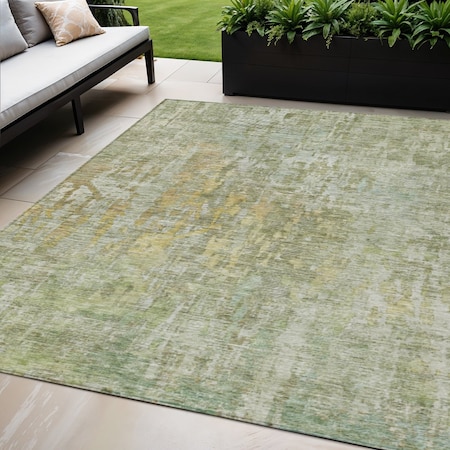 Homeroots 5' X 8' Sage Abstract Washable Indoor Outdoor Area Rug 607885