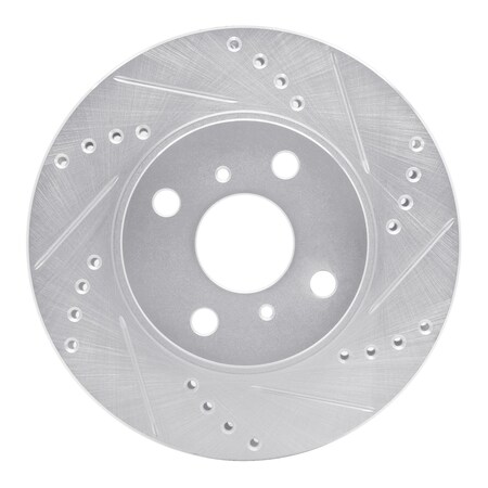 Dynamic Friction Co DFC Brake Rotor - Drilled and Slotted - Silver 631-76078R
