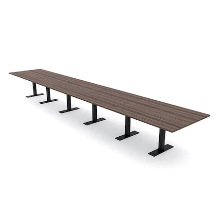 Skutchi Designs 22ft Rectangular Conference Table With Power | Harmony Series | 22 Person Meeting Room Table HAR-REC-48x264-T.BK-H3041-NA