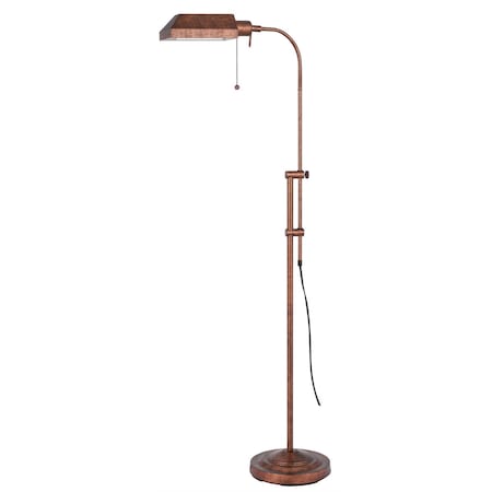 Homeroots 57" Rusted Adjustable Traditional Shaped Floor Lamp With Rust Square Shade 526225