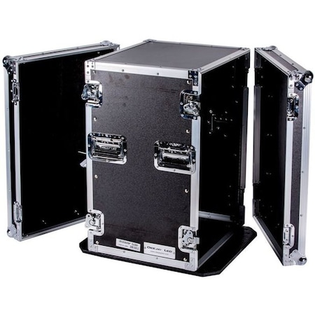 Deejay Led Fly Drive Case 16u Space Professional DJ Amplifier Case - 18-Inch Body Depth with Wheels TBH16UADW