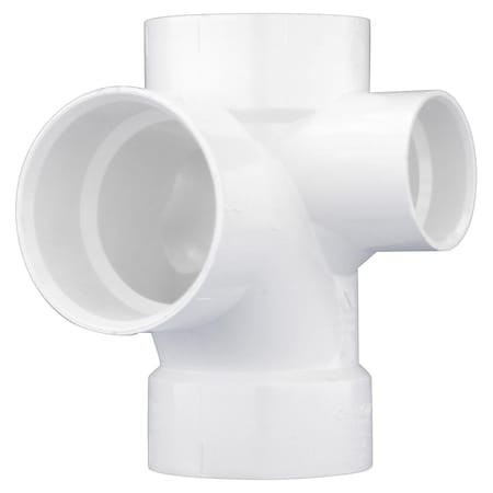 Charlotte Pipe Schedule 40 3 in. Hub X 3 in. D Hub PVC Reducing Double Fixture Fitting Tee 1 pk PVC 00418 0800