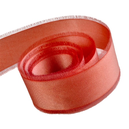 Toys4.0 0.62 in. 100 Yards Fussy Edge Grosgrain Fringed Ribbon- Scarlet TO3141757