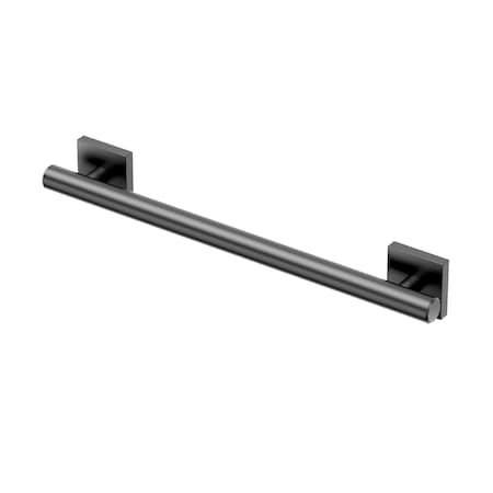 Gatco Elevate 18" Stainless Steel ADA Compliant Grab Bar, Matte Black 942MX
