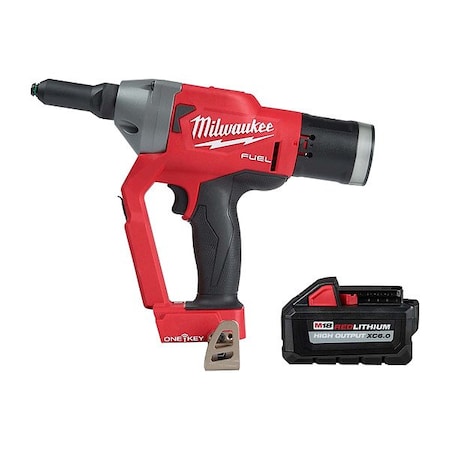 Milwaukee Tool M18 FUEL Rivet Tool + M18 XC6.0 Battery 2660-20, 48-11-1865